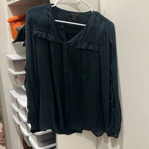 JCrew navy silk blouse